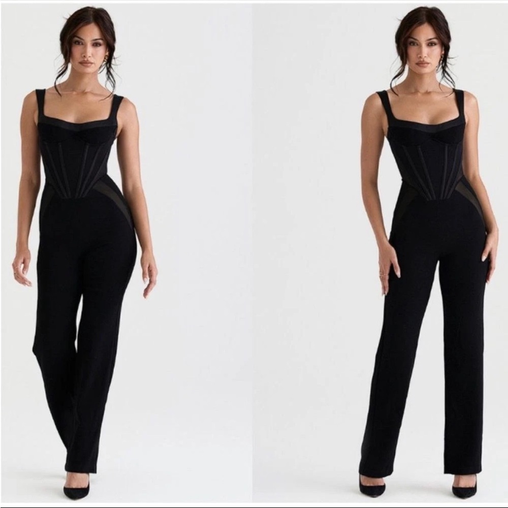 HOUSE OF CB 'Mylene' Black Corset Jumpsuit